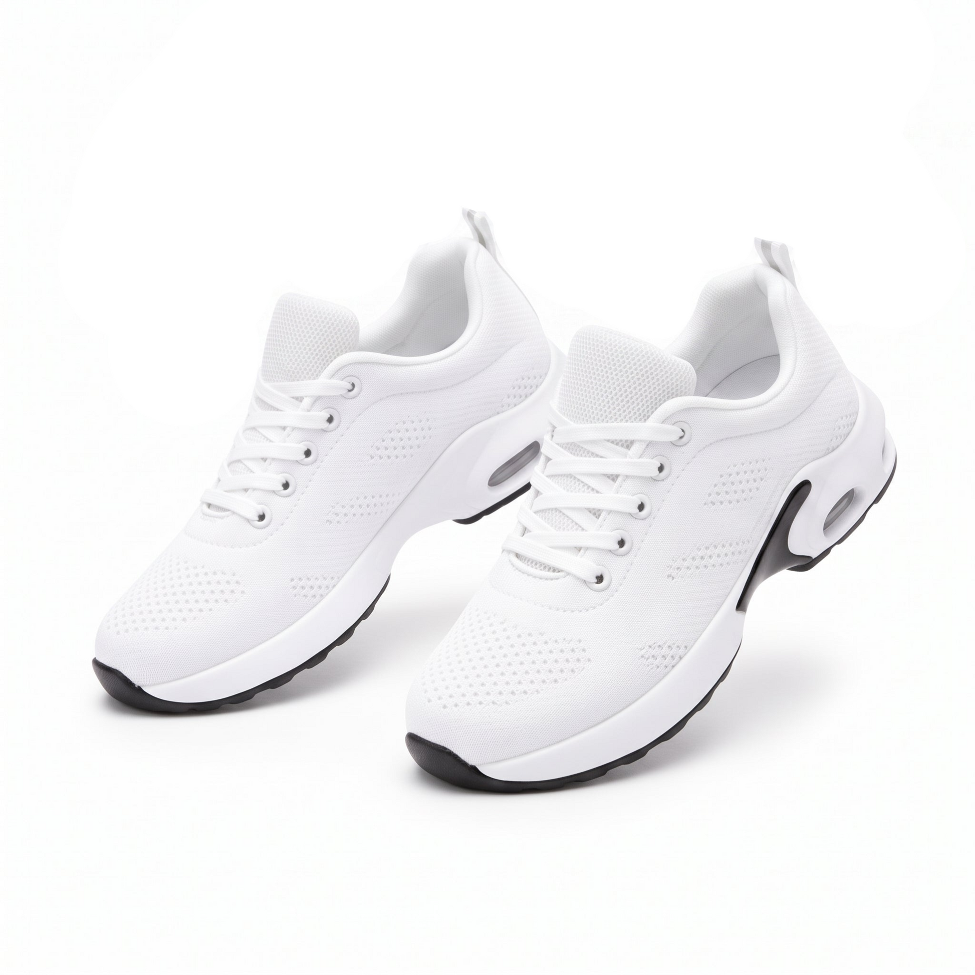 Women's Sneakers with Air Cushion Sole and Lace-Up Closure