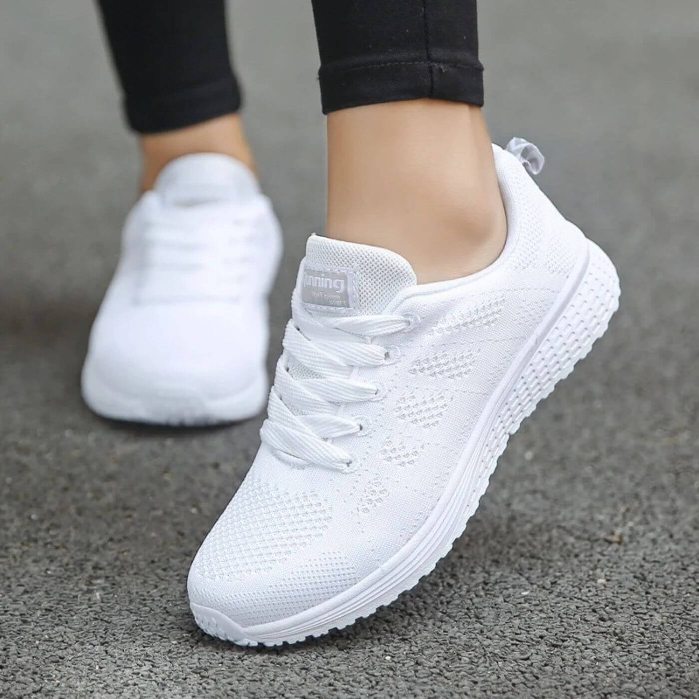 Women's Sneakers with Lace-Up Closure and Cushioned Sole