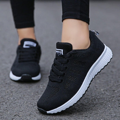Women's Sneakers with Lace-Up Closure and Cushioned Sole