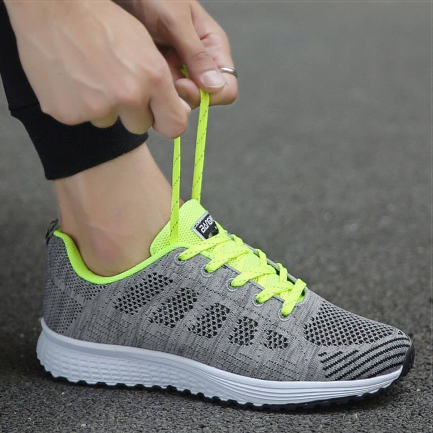 Women's Sneakers with Lace-Up Closure and Cushioned Sole