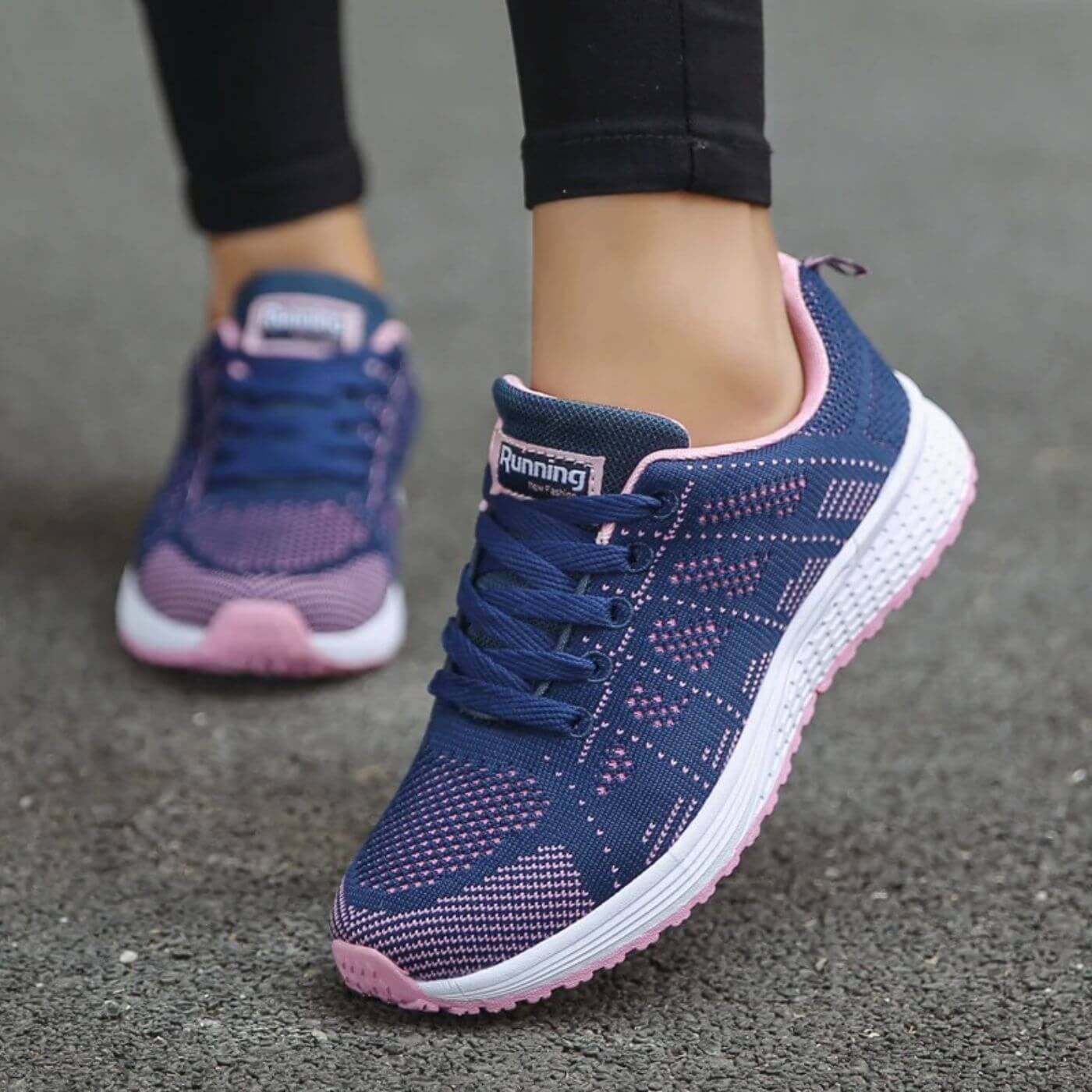 Women's Sneakers with Lace-Up Closure and Cushioned Sole