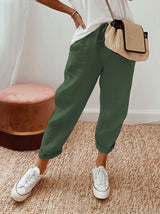Women's Tapered Lounge Pants with Drawstring Waist and Side Pockets
