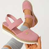 Women's Wedge Espadrille Sandals with Elastic Slingback Strap
