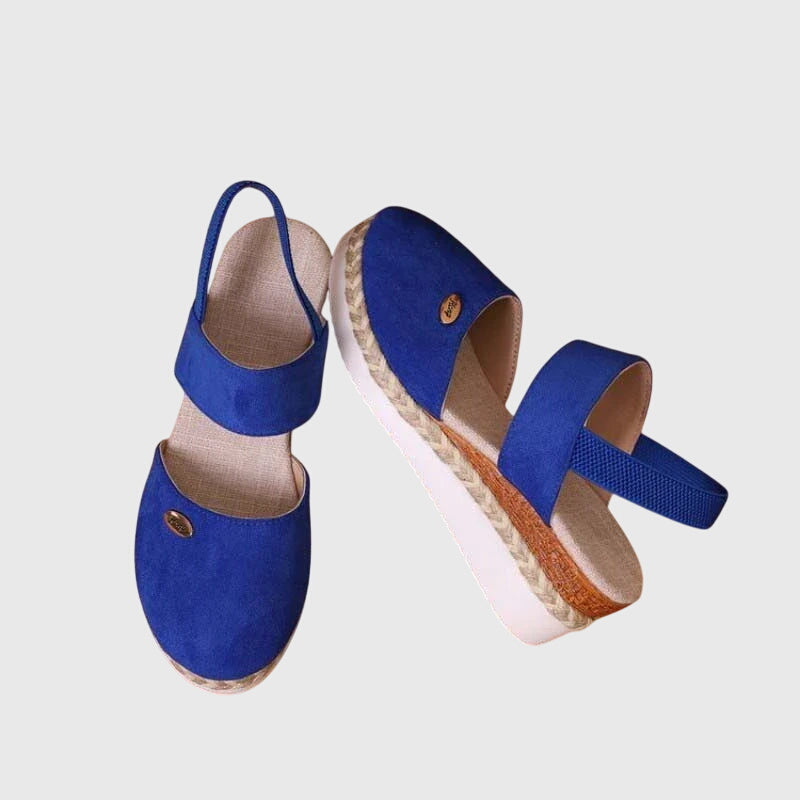 Women's Wedge Espadrille Sandals with Elastic Slingback Strap
