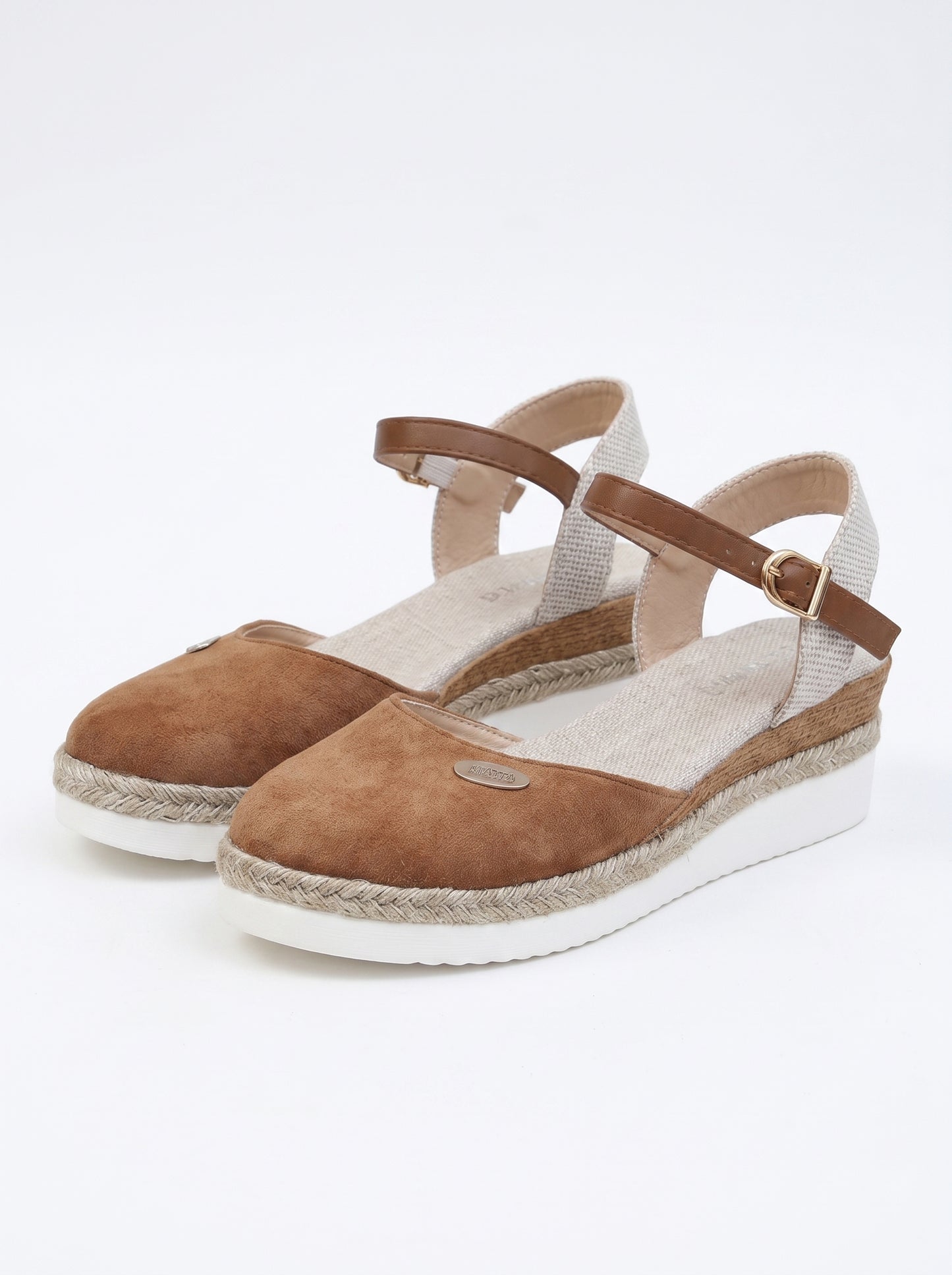 Women's Wedge Espadrille Sandals with Ankle Strap and Platform Sole