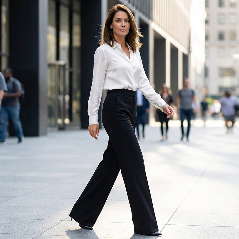 Women's Wide-Leg Dress Pants with High Waist