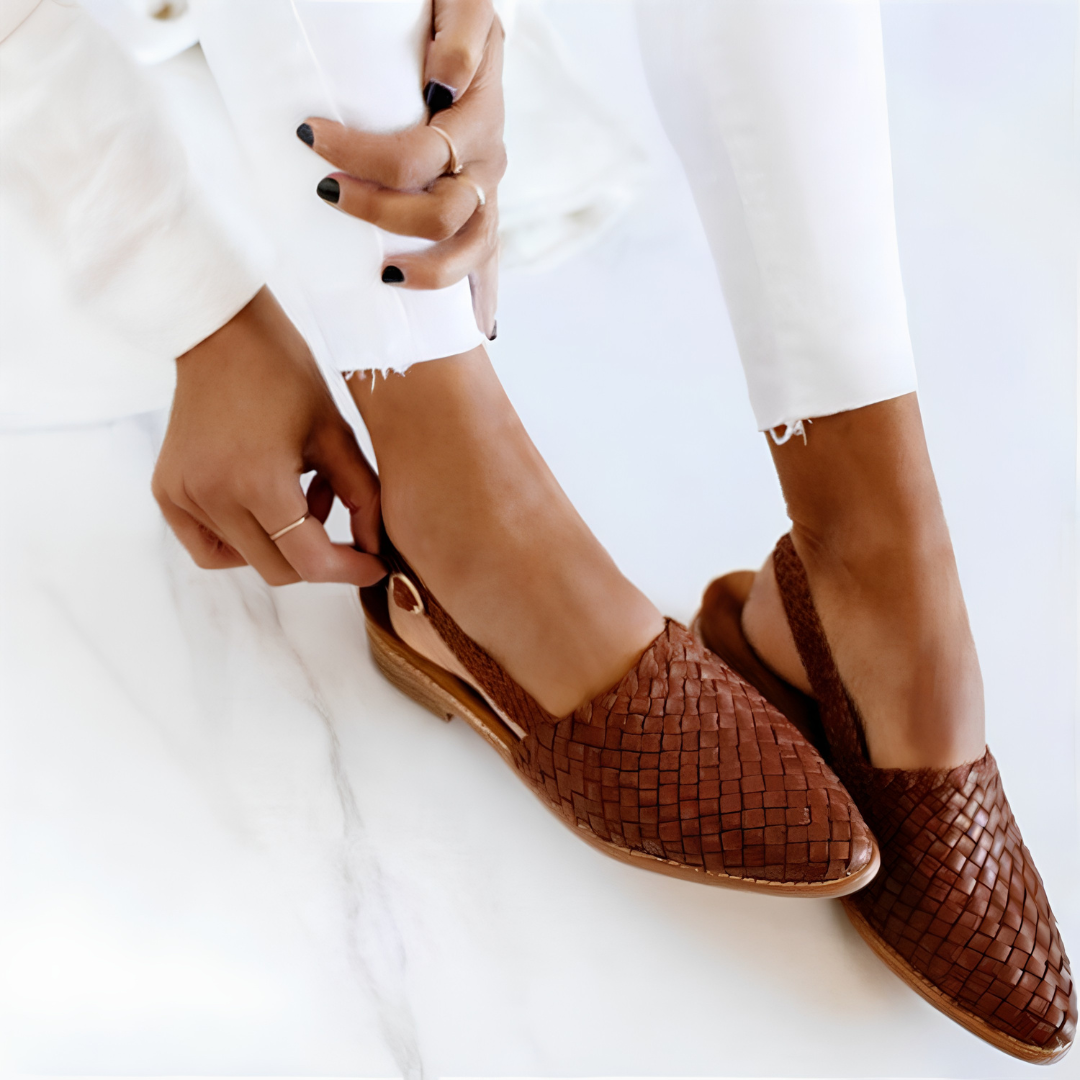 Women's Woven Slingback Flats with Pointed Toe