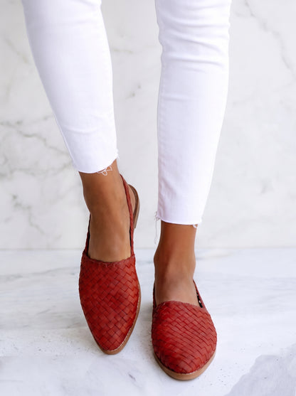 Women's Woven Slingback Flats with Pointed Toe