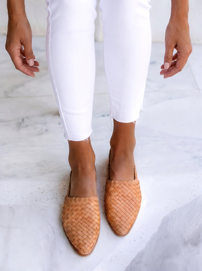 Women's Woven Slingback Flats with Pointed Toe